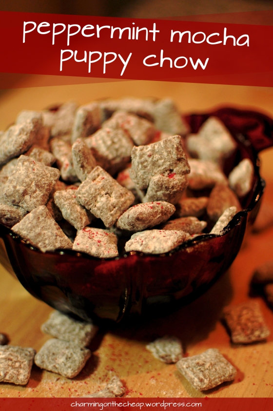 peppermint mocha puppy chow -- a perfect easy treat for the holidays